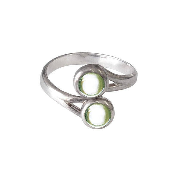 August (Peridot) Double Birthstone Ring