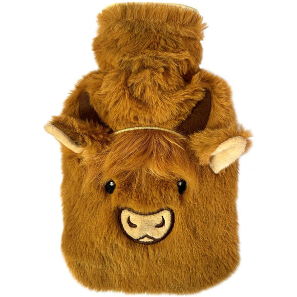 Super Cute Scottish Highland Cow Coo Small Hot Water Bottle