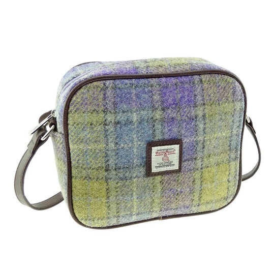 Muted Lilac & Lime Green Tweed Almond Handbag
