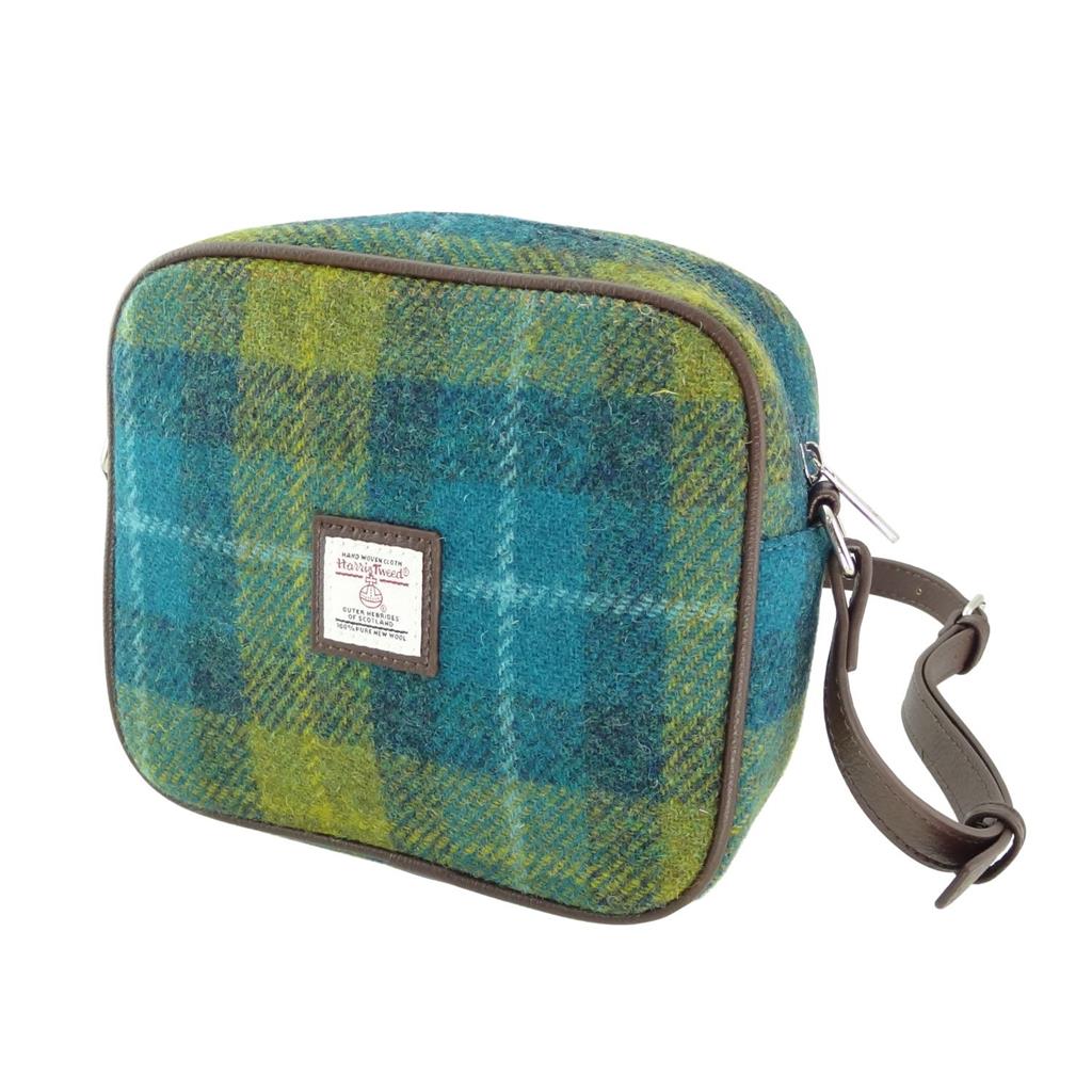 Sea Blue & Green Tweed Almond Handbag