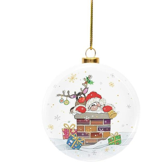 Santa Reindeer Bauble