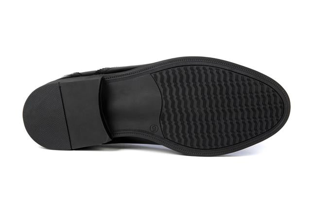 Synthetic Sole Black Leather Ghillie Brogues