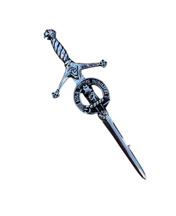 Henderson Clan Crest Pewter Sword Kilt Pin