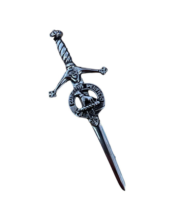 Hunter Clan Crest Pewter Sword Kilt Pin
