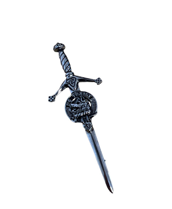 Innes Clan Crest Pewter Sword Kilt Pin