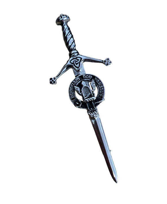 Johnstone Clan Crest Pewter Sword Kilt Pin
