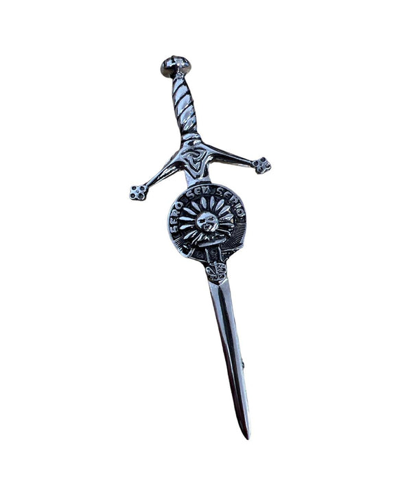 Kerr Clan Crest Pewter Sword Kilt Pin