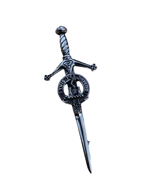 Kincaid Clan Crest Pewter Sword Kilt Pin