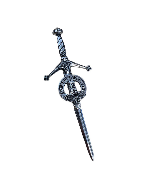 Malcom / MacCallum Clan Crest Pewter Sword Kilt Pin