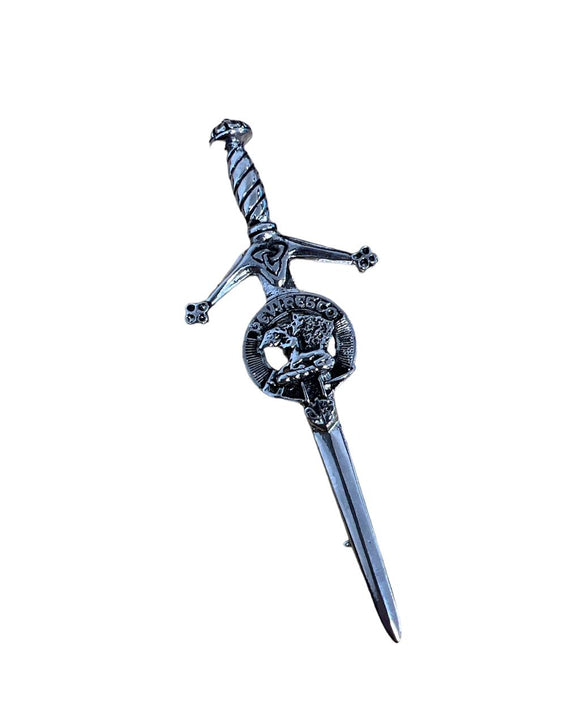Maxwell Clan Crest Pewter Sword Kilt Pin