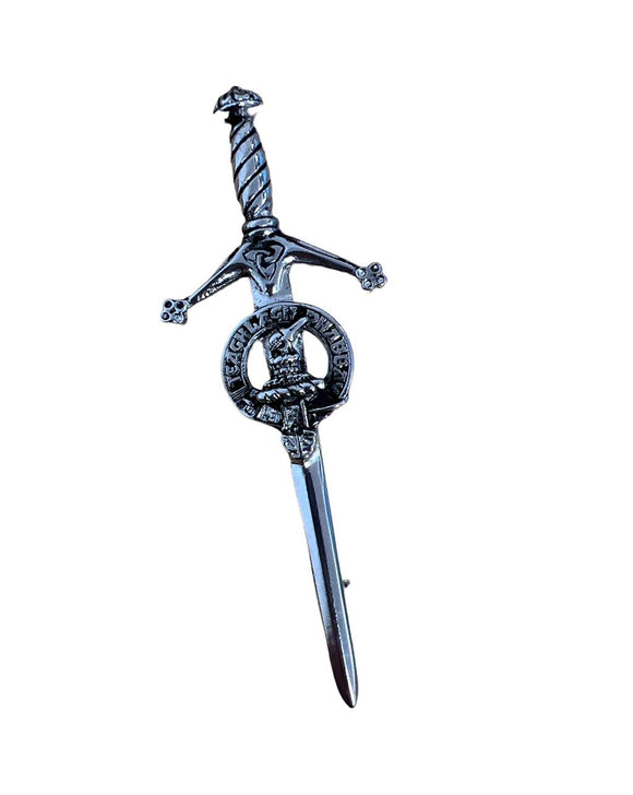 Morrison Clan Crest Pewter Sword Kilt Pin
