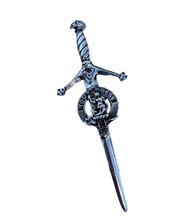 Murray Clan Crest Pewter Sword Kilt Pin