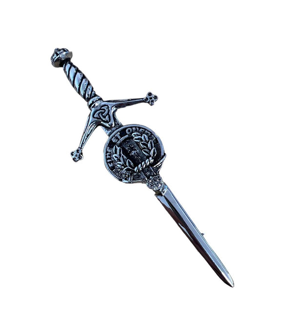 MacArthur Clan Crest Pewter Sword Kilt Pin