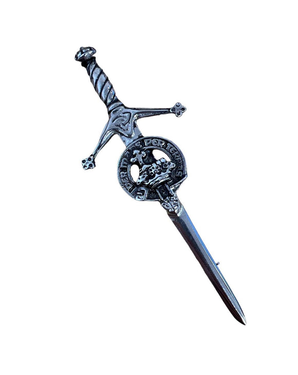 MacDonald Of The Isles Clan Crest Pewter Sword Kilt Pin