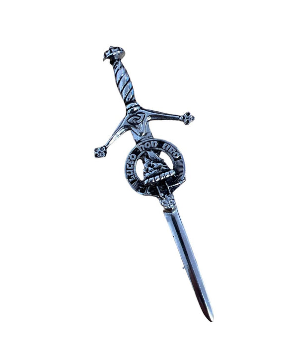 MacKenzie Clan Crest Pewter Sword Kilt Pin