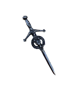 MacKenzie (Seaforth Highlanders) Clan Crest Pewter Sword Kilt Pin