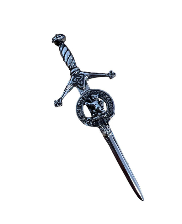 MacKintosh Clan Crest Pewter Sword Kilt Pin