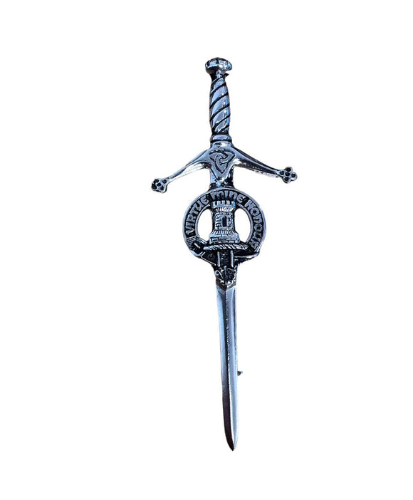MacLean Clan Crest Pewter Sword Kilt Pin