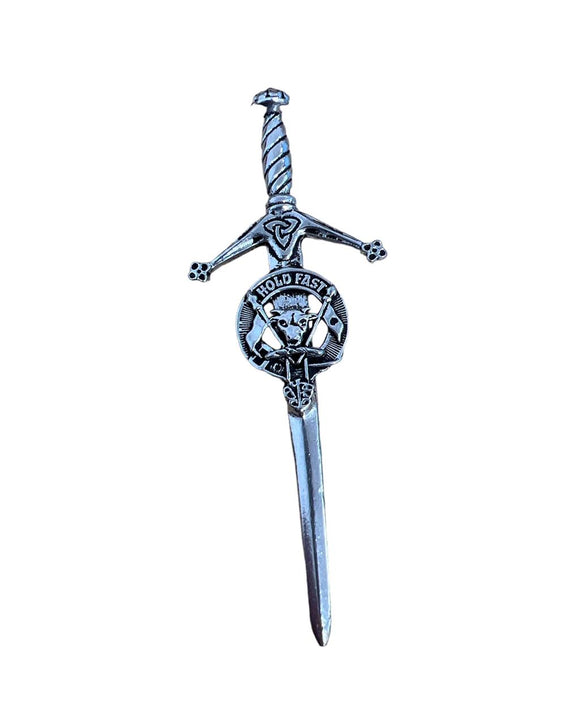 MacLeod Clan Crest Pewter Sword Kilt Pin