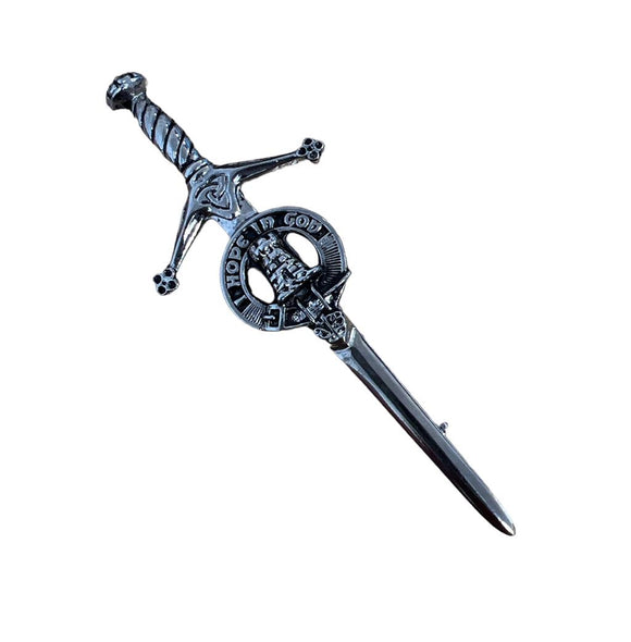 MacNaughton Clan Crest Pewter Sword Kilt Pin
