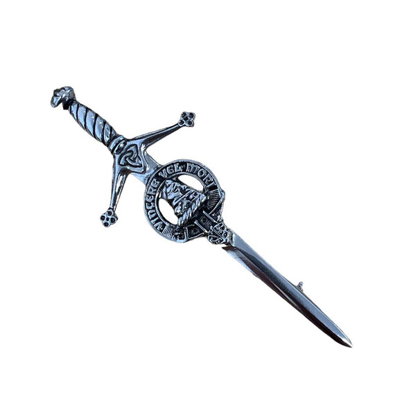 MacNeil Clan Crest Pewter Sword Kilt Pin
