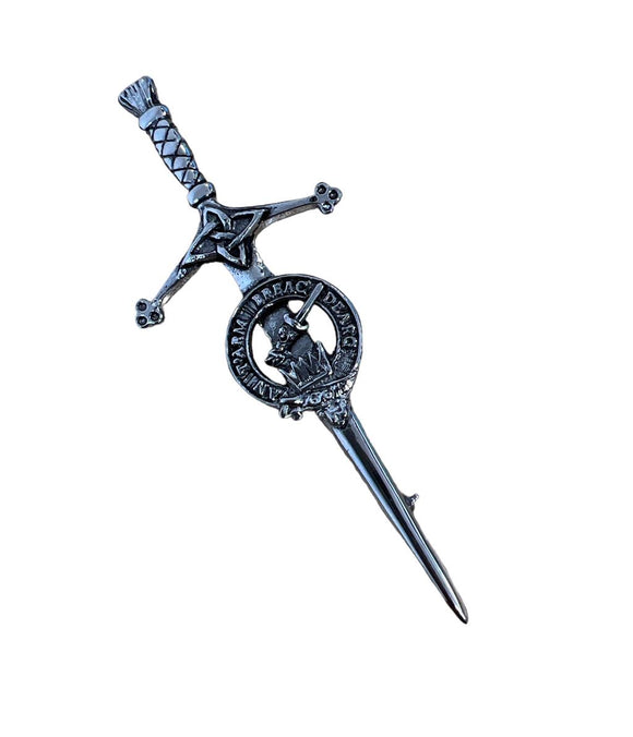 MacQuarrie Clan Crest Pewter Sword Kilt Pin