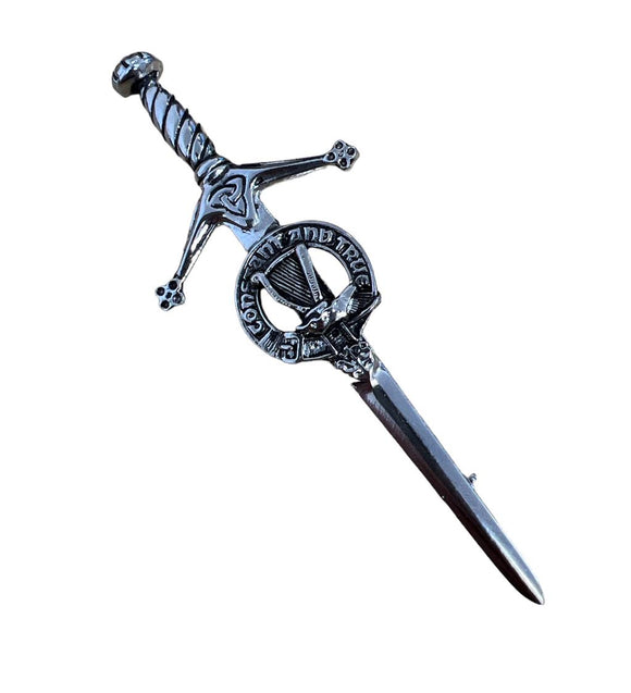 Rose Clan Crest Pewter Sword Kilt Pin