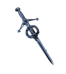 Shaw Clan Crest Pewter Sword Kilt Pin