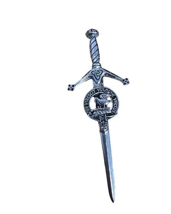 Stewart Clan Crest Pewter Sword Kilt Pin