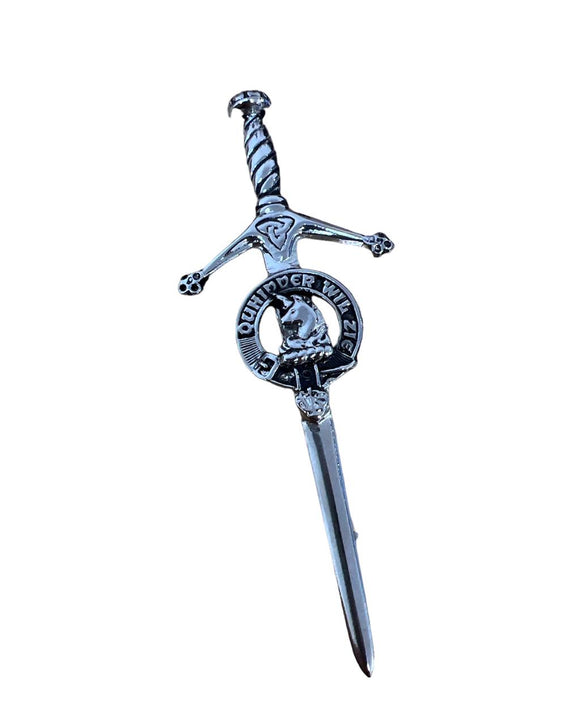 Stewart of Appin Clan Crest Pewter Sword Kilt Pin