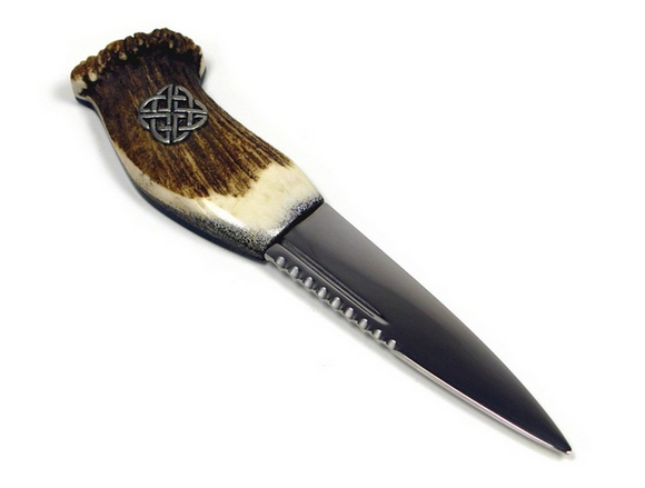 Abbeyhorn Traditional Staghorn Full Crown Scottish Dress Sgian Dubh with Celtic Knot