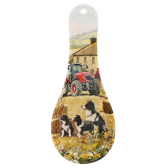 Lovely Farmyard Sheep Border Collie And Puppies Melamine Kitchen Spoon Rest