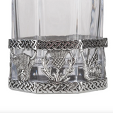 Stunning Pewter Icons Of Scotland Scottish Theme Glass Octagonal Whisky Decanter