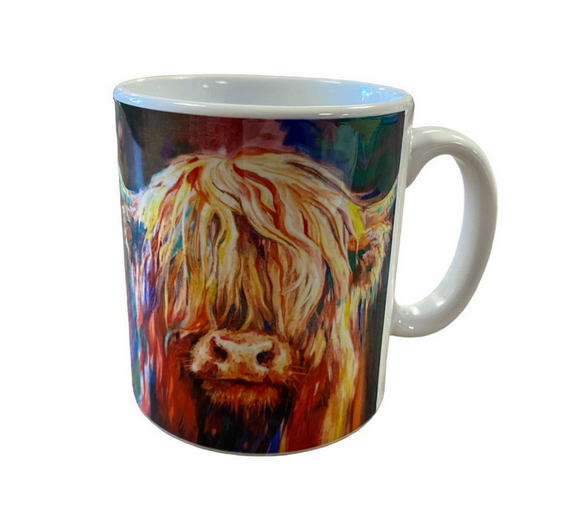 Wraptious Sue Gardner Colourful Baby Scottish Highland Cow Coo Calf Mug