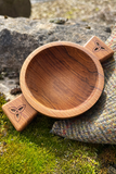 Stunning Teak Wood Handcrafted Scottish Celebration Toasting Quaich