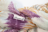 Lovely Lightweight Colourful Fern Design Scarf In Mauve