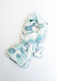 Lovely Lightweight Colourful Petal Design Scarf In Green