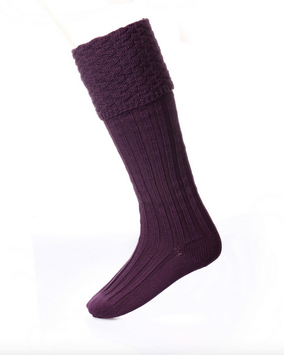 House of Cheviot Thistle Bubble Top Piper Knit Merino Wool Kilt Hose Socks