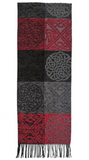 Calzeat of Scotland Grey Black And Red Celtic Knot Flodden Jacquard Wool Scarf