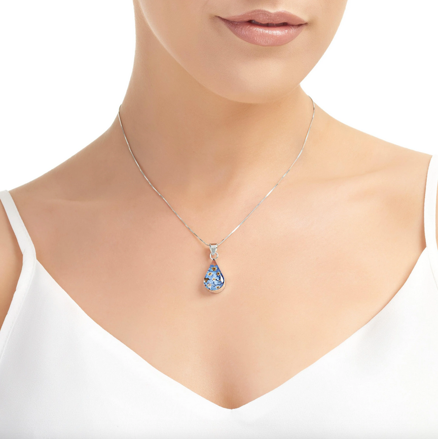 Forget Me Not Medium Teardrop Necklace