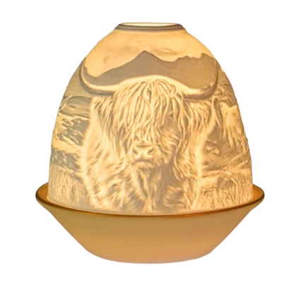 Tall Dome Tealight Holder - Highland Cow