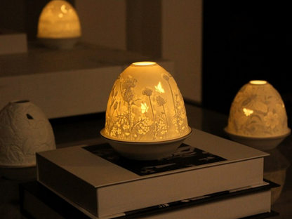 Tall Dome Tealight Holder - Thistles