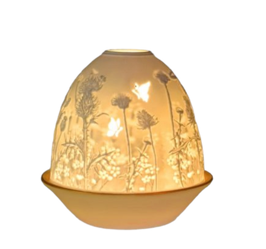 Tall Dome Tealight Holder - Thistles