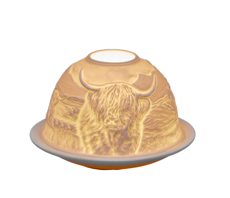 Small Dome Tealight Holder - Highland Cow