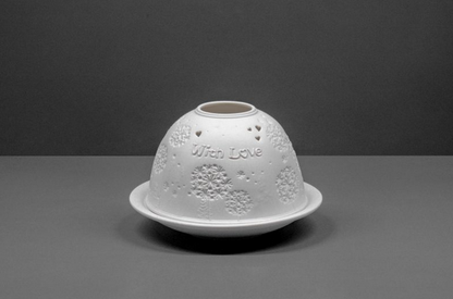Small Dome Tealight Holder - With Love