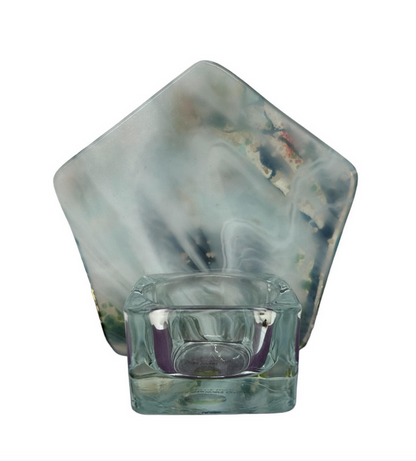 Highland Stag Glass Tea Light Holder