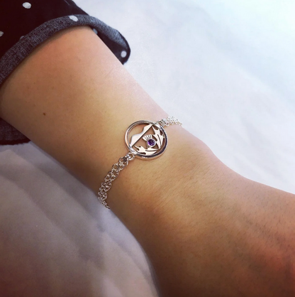 Solid Silver Thistle Double Chain Bracelet