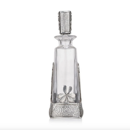 Irish Shamrock & Harp Themed Pyramid Decanter