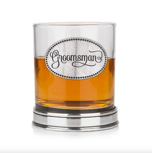 Pewter Base "Groomsman" Glass