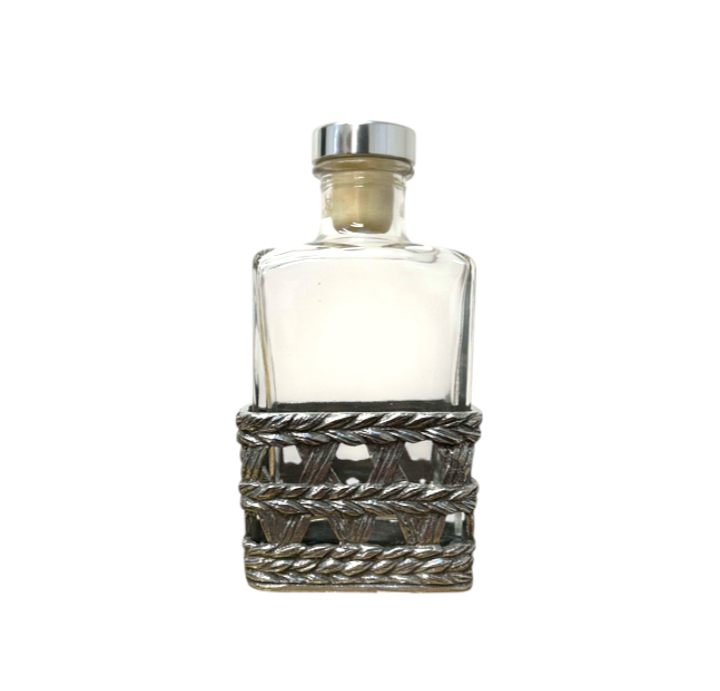 Basket Weave Glass Whisky Flask